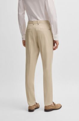 Formal trousers in stretch chiffon, Light Beige