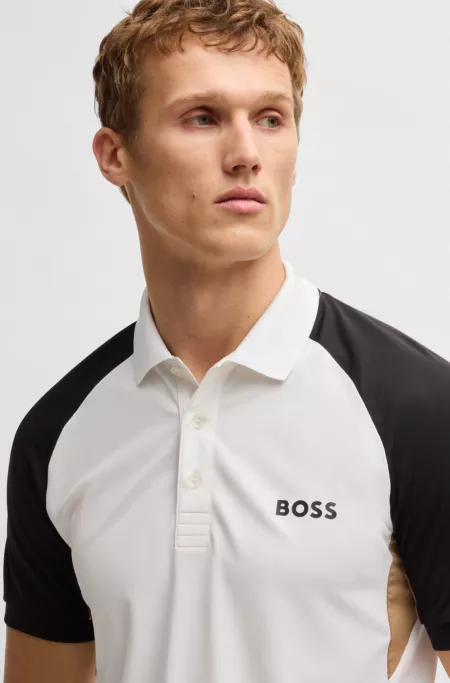 Active Paddy colour-blocked polo shirt with mesh inserts