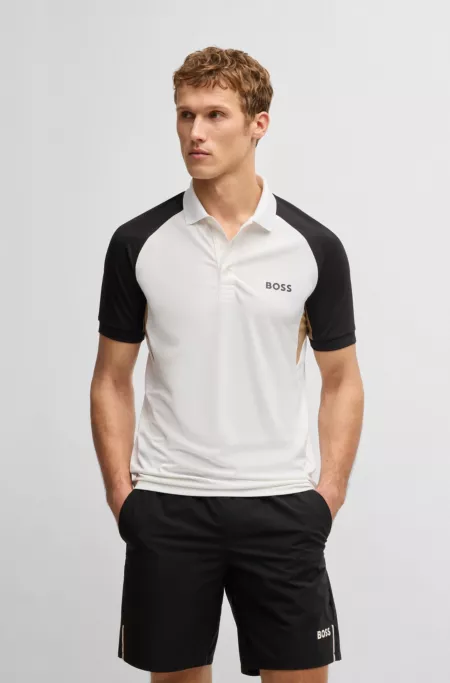 Active Paddy colour-blocked polo shirt with mesh inserts