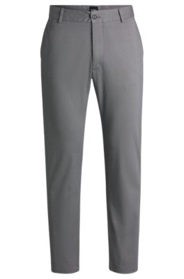 Regular-fit broek van stretchkatoen met print, Donkerblauw