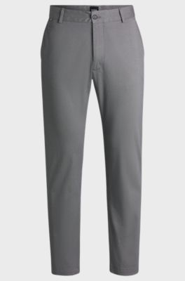 Regular-fit trousers in printed stretch cotton, Dark Blue