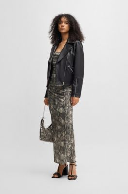 Jurk met korsetlijfje en mesh overlay met plooitjes, Bedrukt