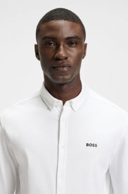 Chemise Regular en jersey de coton infroissable, Blanc