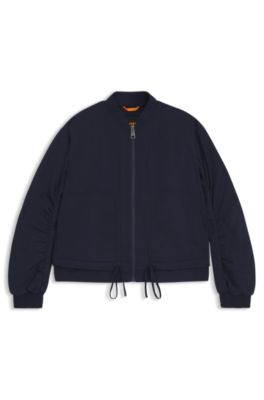 はっ水ボンバージャケット アジャスタブルヘム, ダークブルー