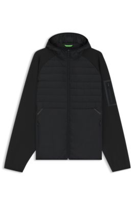 Water-repellent jacket with zipped sleeve pocket, Black