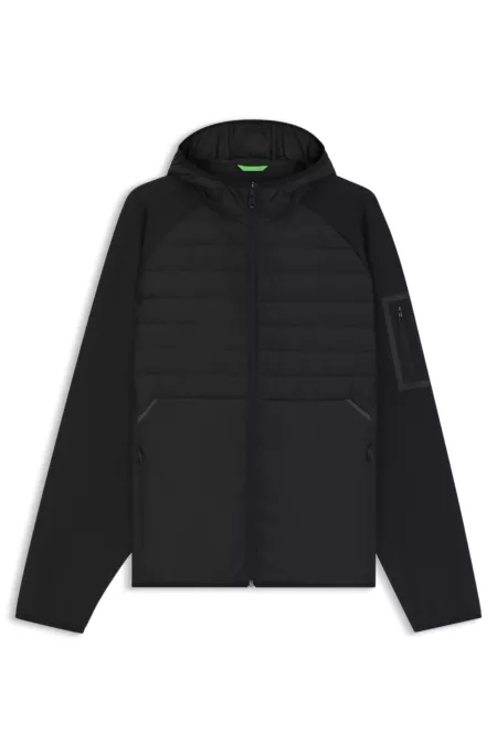 Veste déperlante avec poche zippée sur une manche
