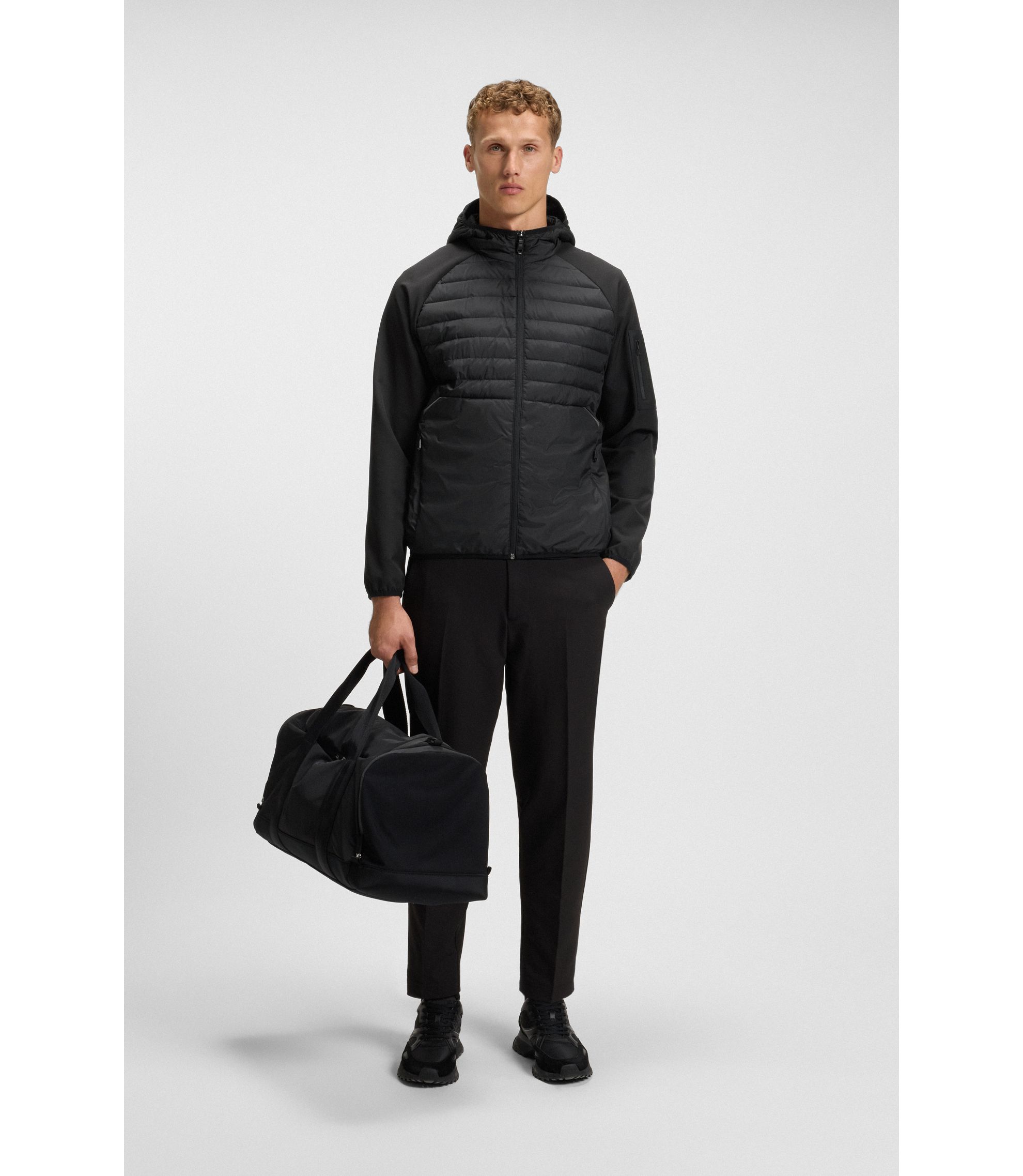 BOSS - はっ水ジャケット ジップスリーブポケット - ブラック