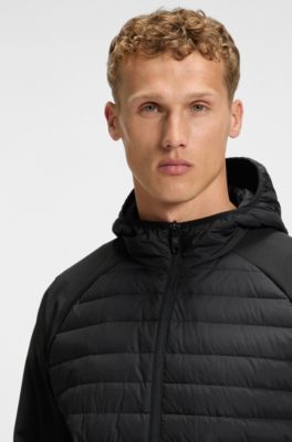 Water-repellent jacket with zipped sleeve pocket, Black