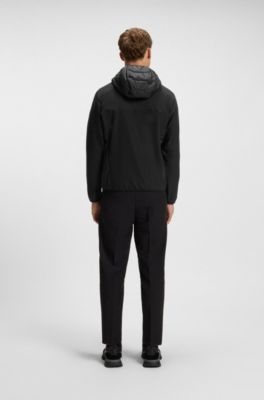 Water-repellent jacket with zipped sleeve pocket, Black