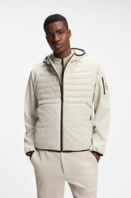 Water-repellent jacket with zipped sleeve pocket, Light Beige