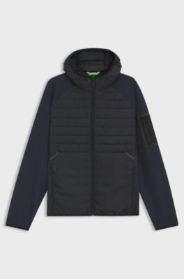 Water-repellent jacket with zipped sleeve pocket, Dark Blue