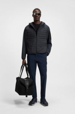 Water-repellent jacket with zipped sleeve pocket, Dark Blue