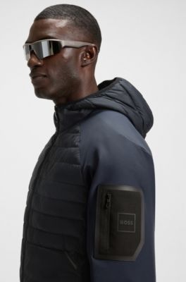 Water-repellent jacket with zipped sleeve pocket, Dark Blue