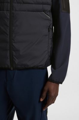 Water-repellent jacket with zipped sleeve pocket, Dark Blue