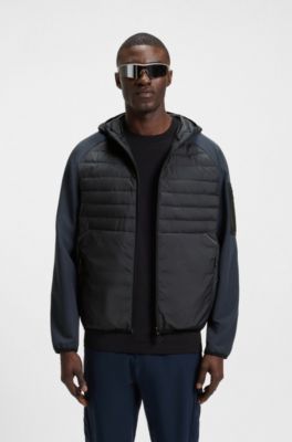 Water-repellent jacket with zipped sleeve pocket, Dark Blue