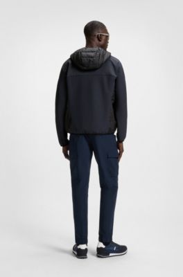 Water-repellent jacket with zipped sleeve pocket, Dark Blue