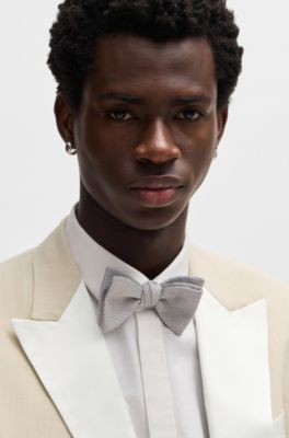 Slim-fit tuxedo jacket in a wool blend, Light Beige