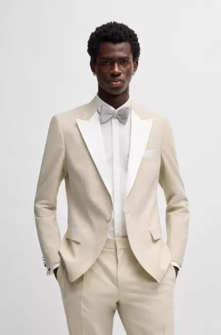 Slim-fit tuxedo jacket in a wool blend