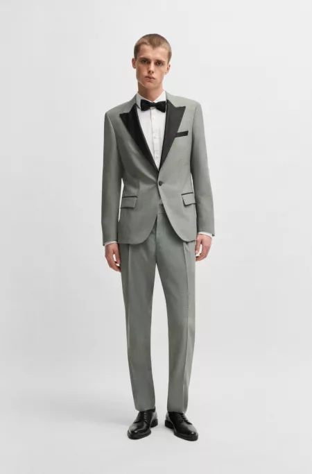 Slim-fit tuxedo jacket in a wool blend