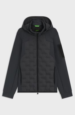 Down-filled jacket with welded logo pattern, Dark Grey