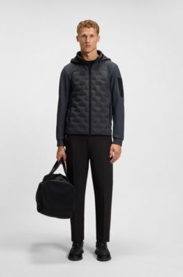 Chaqueta con relleno de plum&oacute;n y estampado de logo soldado, Gris oscuro