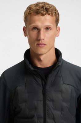 Down-filled jacket with welded logo pattern, Dark Grey