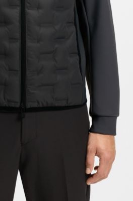 Down-filled jacket with welded logo pattern, Dark Grey