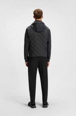 Down-filled jacket with welded logo pattern, Dark Grey