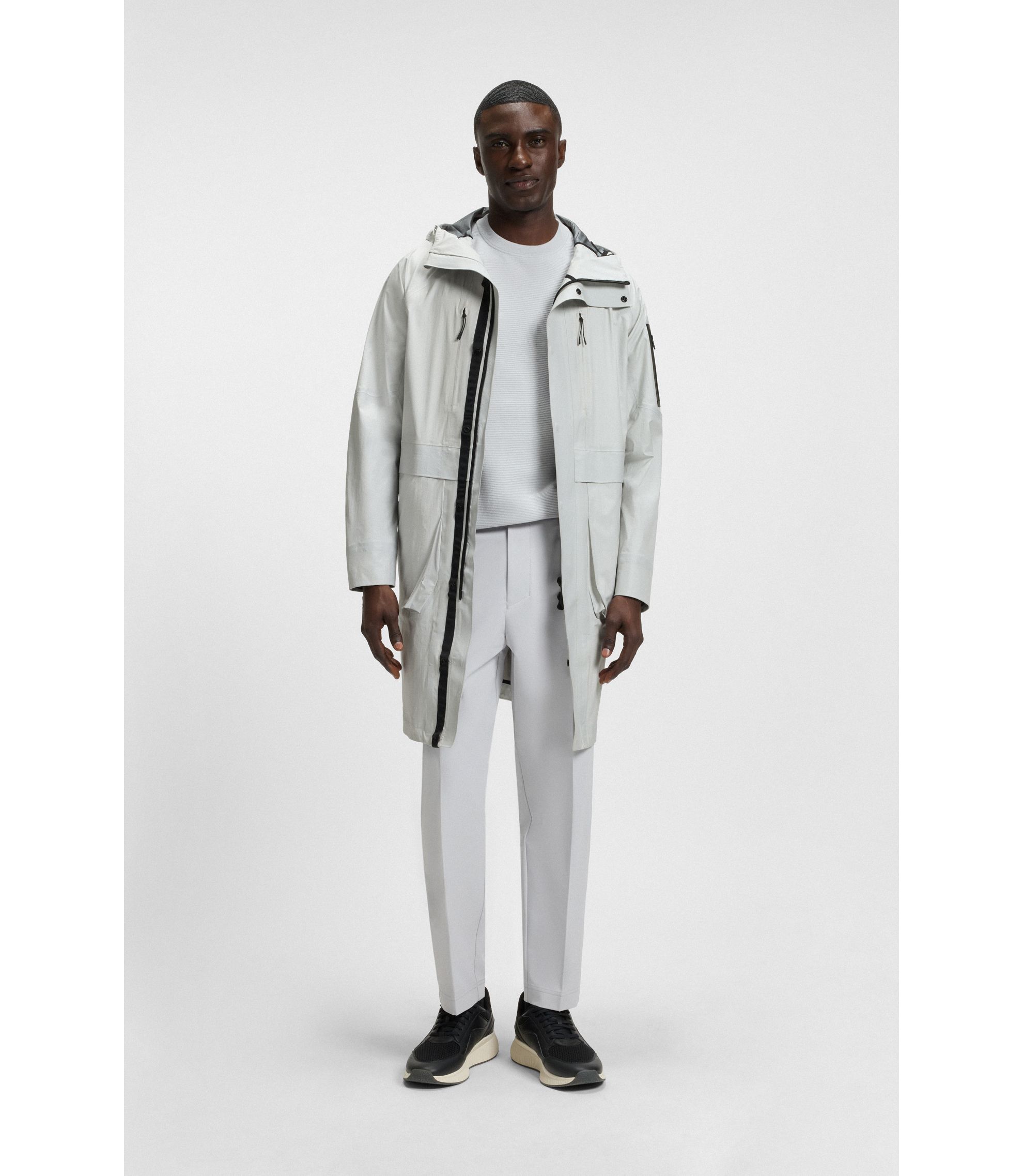 HUGO BOSS MOUNTAIN PARKA ダークグレー BOSS - Water-repellent parka jacket with sealed seams