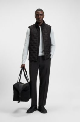 Down-filled gilet with welded-logo pattern, Black