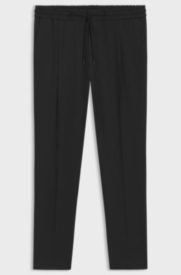 Slim-fit trousers in a wool blend, Black