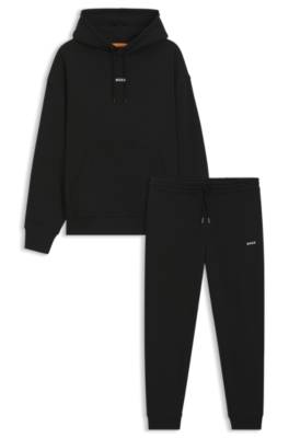 Cotton-terry tracksuit set with contrast logos 1