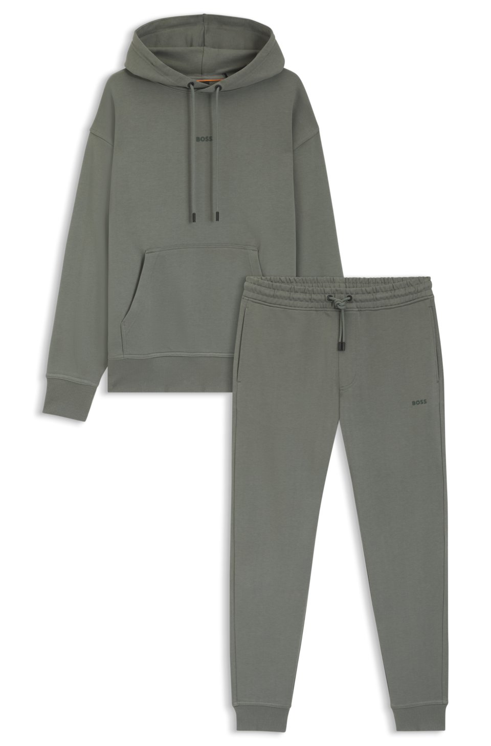 Casual cotton tracksuit set with a minimalist logo