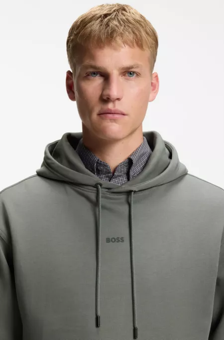 Cotton-terry tracksuit set with contrast logos