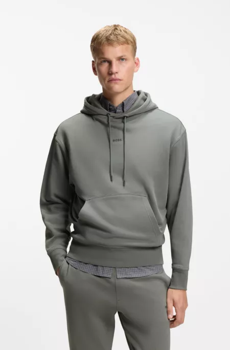 Cotton-terry tracksuit set with contrast logos