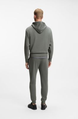 Casual cotton tracksuit set with a minimalist logo, Grey