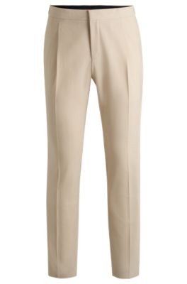 Slim-Fit Smoking-Hose aus Woll-Mix, Hellbeige