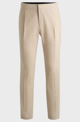 Slim-fit tuxedo trousers in a wool blend, Light Beige