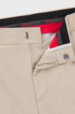 Slim-fit tuxedo trousers in a wool blend, Light Beige