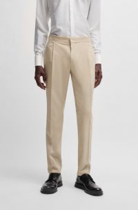 Slim-fit tuxedo trousers in a wool blend, Light Beige