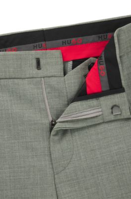 Slim-fit tuxedo trousers in a wool blend, Light Green