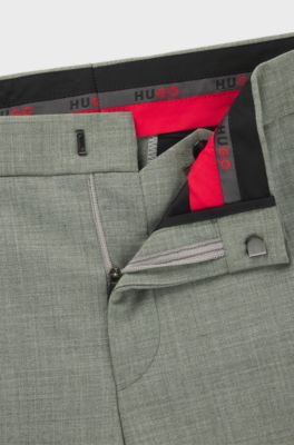 Slim-fit tuxedo trousers in a wool blend, Light Green