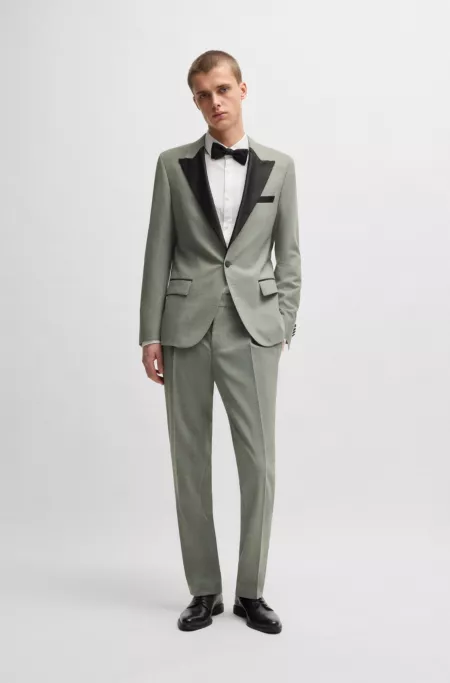 Slim-fit tuxedo trousers in a wool blend