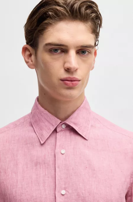 Slim-fit shirt in linen