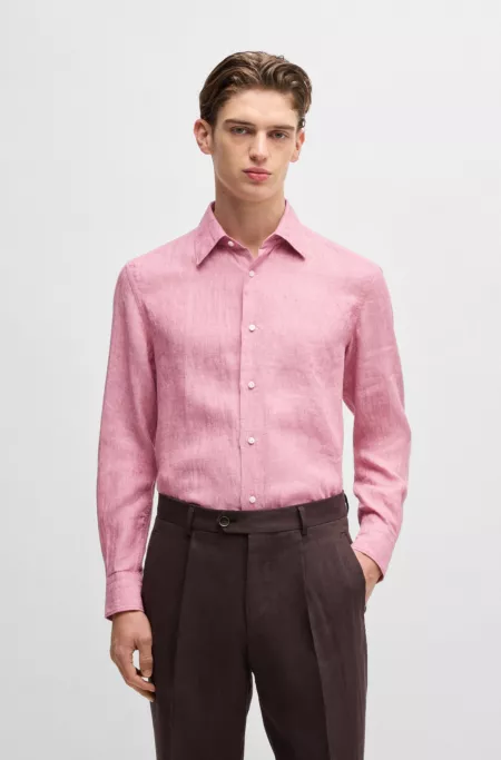 Slim-fit shirt in linen