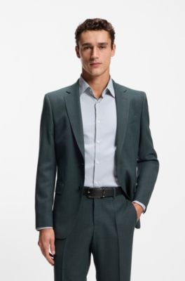 Reversible belt in structured and smooth Italian leather, Black