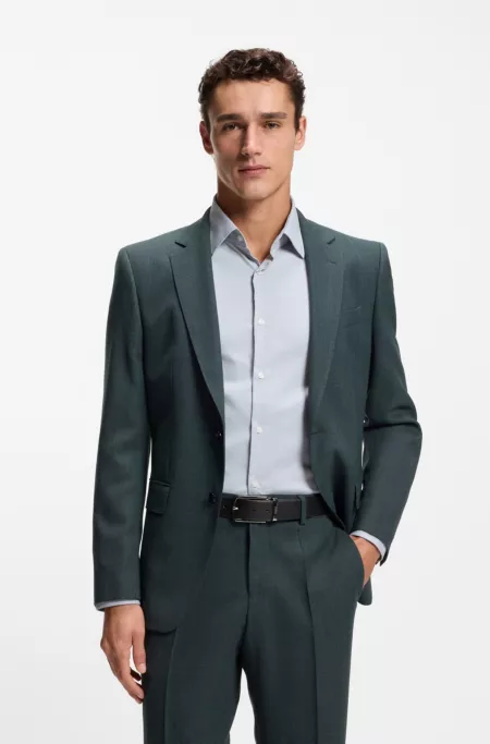 Ceinture réversible en cuir italien structuré et lisse