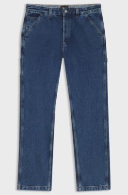 Regular-fit jeans in blue rigid denim, Blue
