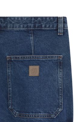 Regular-fit jeans in blue rigid denim, Blue