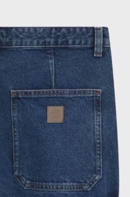 Regular-fit jeans in blue rigid denim, Blue